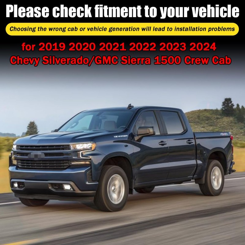 Tape-on Rain Guards for 2019-2024 Chevy Silverado/GMC Sierra 1500 Crew