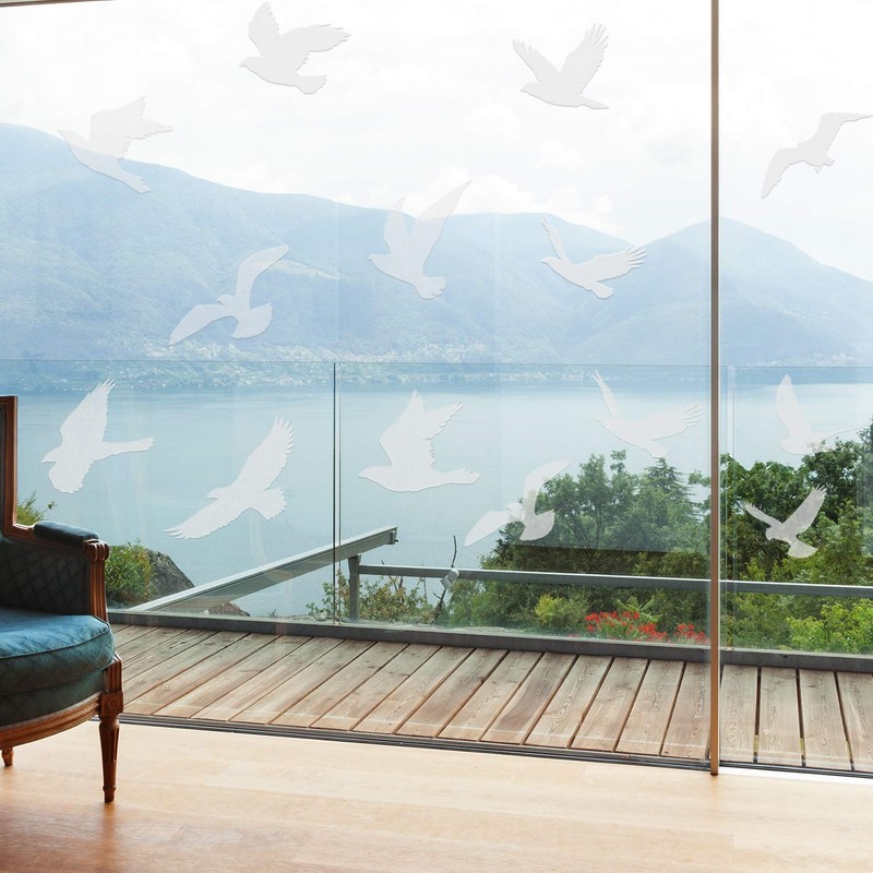 Boao 40pcs Large Anti Collision Window Stickers Bird Window Stickers