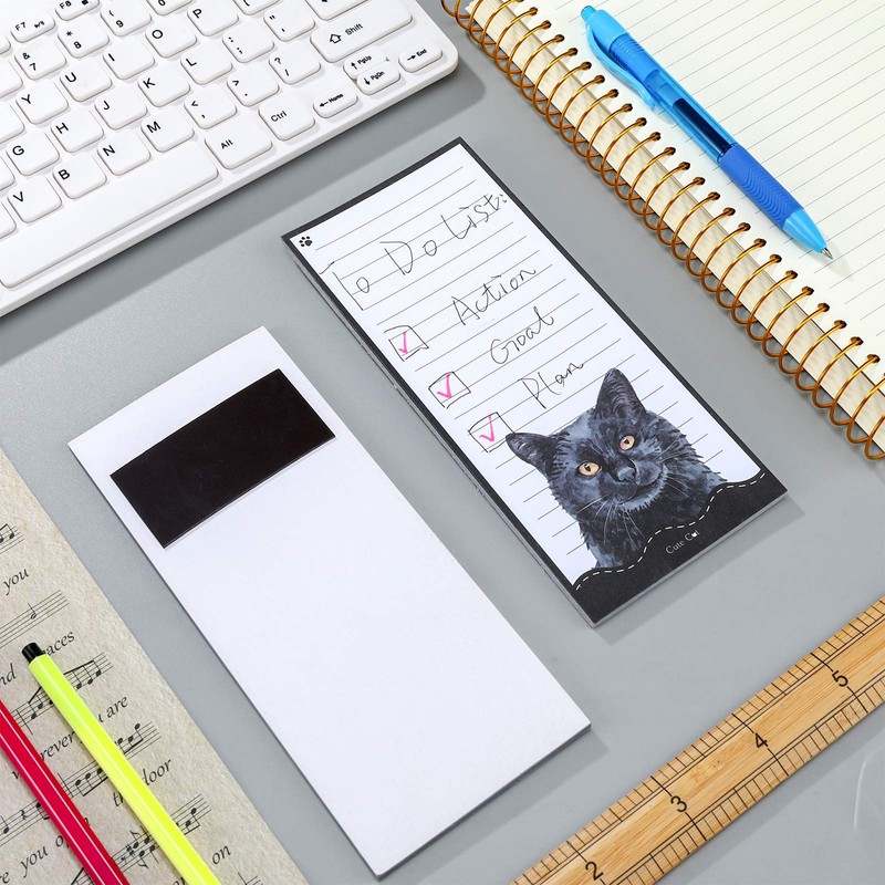 Zonon 6 Pack Cats Magnetic Notepads for Fridge To Do