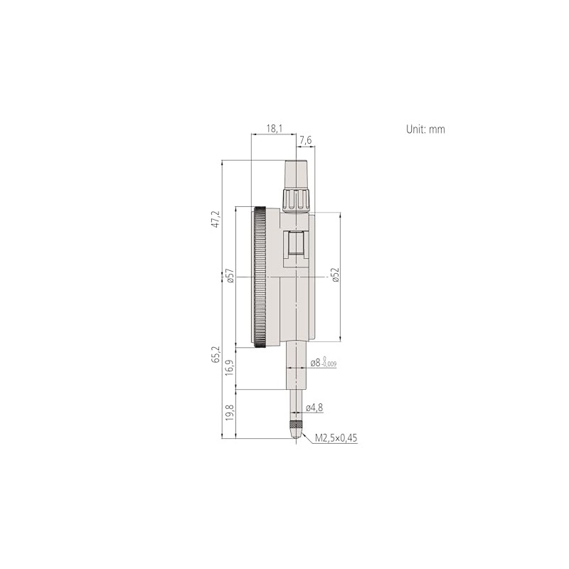 Mitutoyo Dial Indicator, Flat End Cover, ISO Design, Shockproof, 10