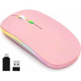JUGLUTE Mouse Inalámbrico, 2.4GHz y Bluetooth, Adaptador Tipo-C