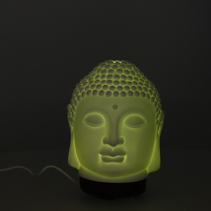 100‑200ml Ceramic Humidifier Buddha Shaped Aroma Diffuser with Night Light