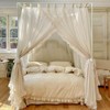 Mengersi Linen Canopy Bed Curtains,Bed Canopy Curtains 4 Corner Bed