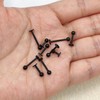 Besyvvin 10pcs Lip Bars Labret Studs 4/6/8/10/12mm Stainless Steel Black