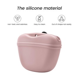 AUDWUD Silicone Dog Treat Pouch,With Dog Training Clicker,Clip on Portable Training Container,Convenient Magnetic Buckle Closing and Waist Clip