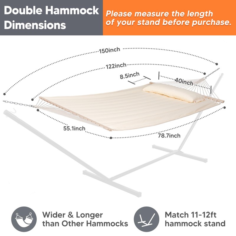 SUNCREAT Hammocks Replacement Hammock for Stand, 475 lbs Capacity, Two