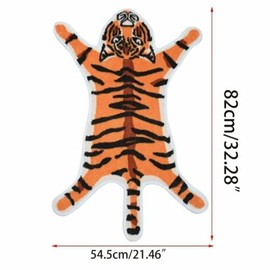 Tiger Print Rug,Cute Faux Tiger Rug Small Area Rugs for Home Decor Fluffy Animal Print Rug Carpet for Living Room Bedroom Yellow 1.8ft x 2.7ft/21.5in x 32.4in