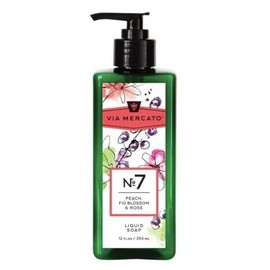 Via Mercato Liquid Hand Soap - 12 fl oz - No.7 Peach, Fig Blossom & Rose