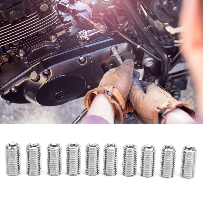 10Pcs Repair Nut Slotted Stainless Steel Thread Extension Reduce Sleeve