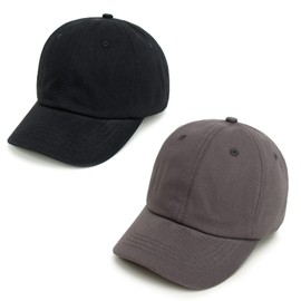 Toddler Boys Baby Girls Baseball Hats Summer Caps Kids Baseball Caps Toddler Sun Hat Adjustable Size for 6M-2Y Plain Black Grey