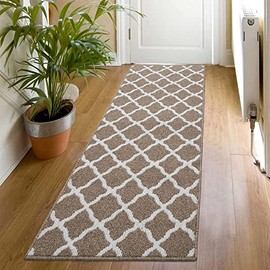 SHACOS Long Door Mats Indoor 24"x71" Washable Front Door Mat Non Slip Water Absorbent Entryway Rug Doormat Indoor Entrance Floor Mat Runner for Home Garage Kitchen Laundry, Brown