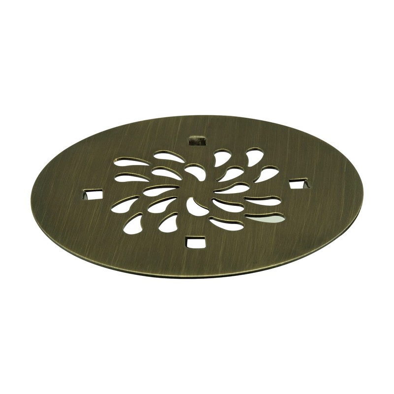 4-1/4 Snap in Shower Drain Cover, Antique Brass