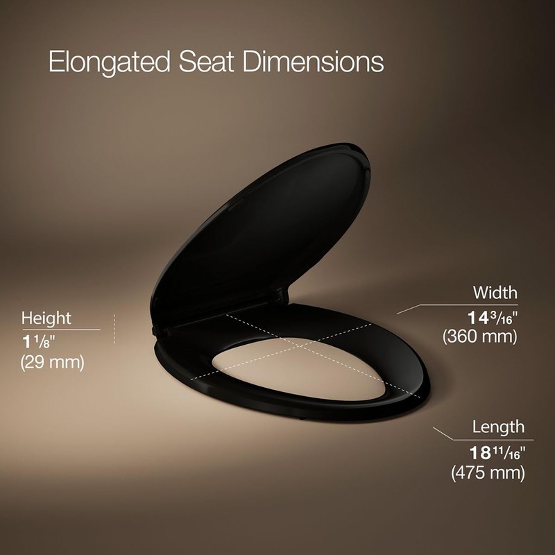 KOHLER CACHET® Nightlight Soft Close Toilet Seat Elongated, ReadyLatch®, Grip-Tight