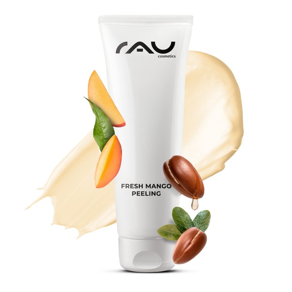 RAU Cosmetics Enzympeeling Fresh Mango Peeling 75 ml - Exfoliating Against Blackheads, Pimples, Regeneration Booster for Blemishes, Maturity, Dry Skin & Neurodermatitis - Citric Acid, Vitamin C, Vitamin E