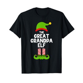 Family Great Grandpa Elf Christmas Matching Pajama Funny T-Shirt