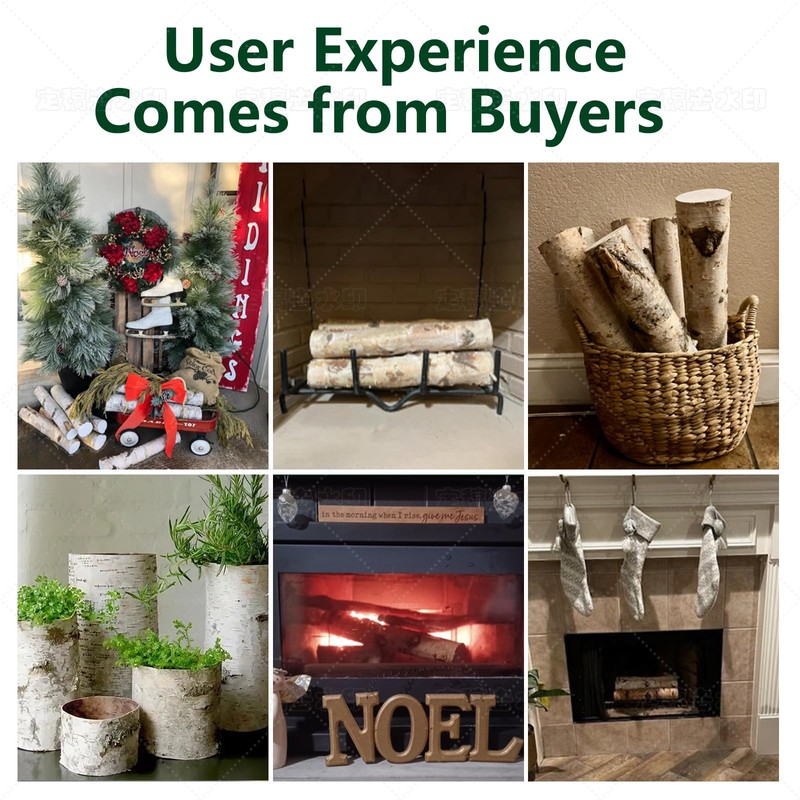 8 Pack Birch Logs for Fireplace Decor Crafts Versatile Unfinished