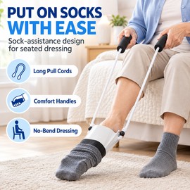 Sock Aid Helper for Easy Dressing – Non-Slip No-Bend Design for Seniors & Convenient Home Use