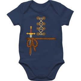Shirtracer - Baby Bodysuit Boy Girl - Carnival & Fancy Dress - Playing Card Checked, 1 Navy Blue