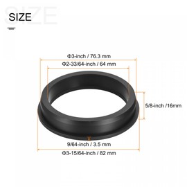 sourcing map Rubber Grommet Mount Dia 3" (76.3mm) Round T Type for Organizing and Protecting Cord
