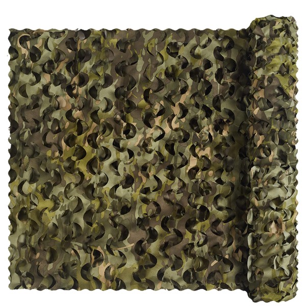 Camo Netting, Bulk Roll Camouflage Netting Woodland Army Camo 5 x 13 ft, Military Hunting Mesh Nets Free Cutting for Hunting Blind Sunshade Shooting Theme Party Decoration