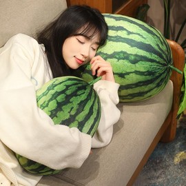 Watermelon Fruit Pillow Soft Pillow Cute Food Throw Pillow for Room Decor Home Decoration, Oval Shape (20 * 30cm)
