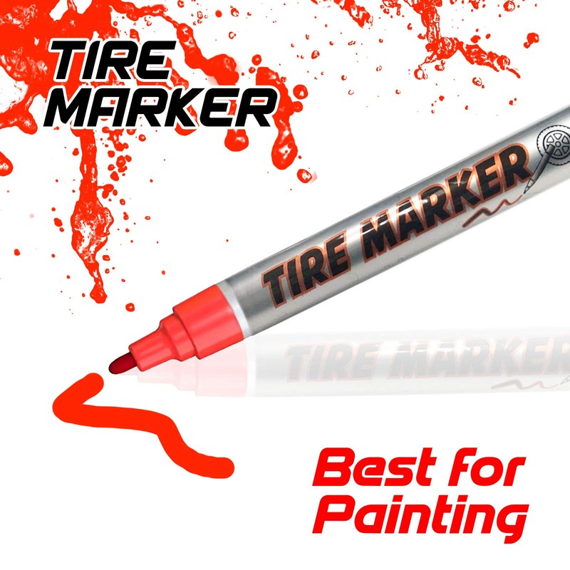 MC MOTOPARTS Permanent Color Tire Pen Marker Lettering Paint Drawing