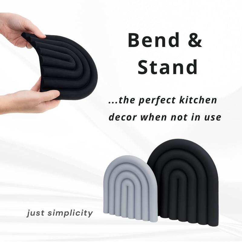 Just Simplicity - Premium Silicone Trivet Set, Freestanding Bendable Design,