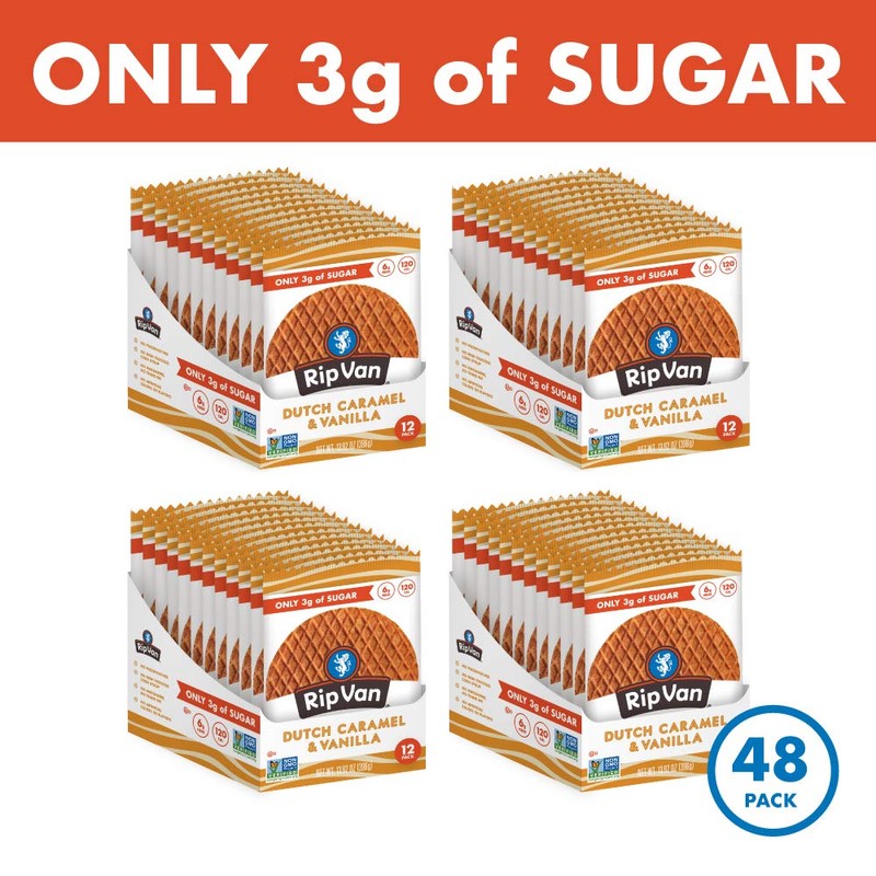 Rip Van Wafels Dutch Caramel & Vanilla Stroopwafels - Healthy