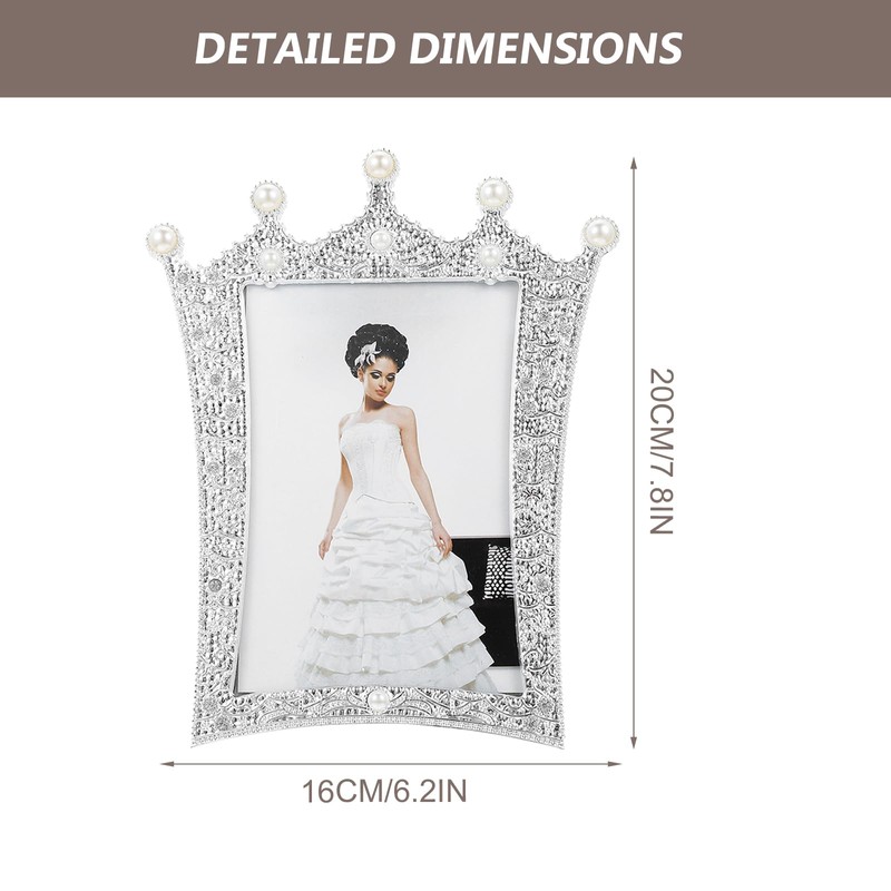 Zerodeko Pearl Crown Photo Frame Wedding Picture Display Family Photo