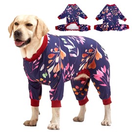 LovinPet Dog Clothing, Navy Berries Print, Large Weimaraner Jammies, Weimaraner Protective Clothing, Lightweight Pullover Dog Pajamas, Full Coverage Weimaraner Pajamas /3XL