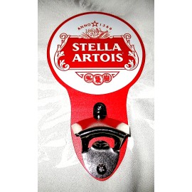 STELLA ARTOIS BEER Wall-Mounted Bottle Opener Sign #03a - NEW