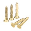 sourcing map Brass Wood Screws, 60Pcs M3.5 x 20mm Slotted