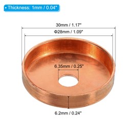 PATIKIL 1-3/32" Copper End Cap with 1/4" Hole, 10 Pcs Pipe Fitting Sweat Plug Connection for Water Pipe Plumbing, HVAC, Refrigeration System