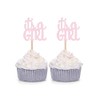 Juego de 24 púas para decoración de cupcakes con purpurina