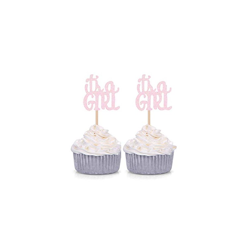 Juego de 24 púas para decoración de cupcakes con purpurina