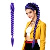 MORTICIA Long Purple Braided Ponytail Hair Accessory, 29 in Clip-On