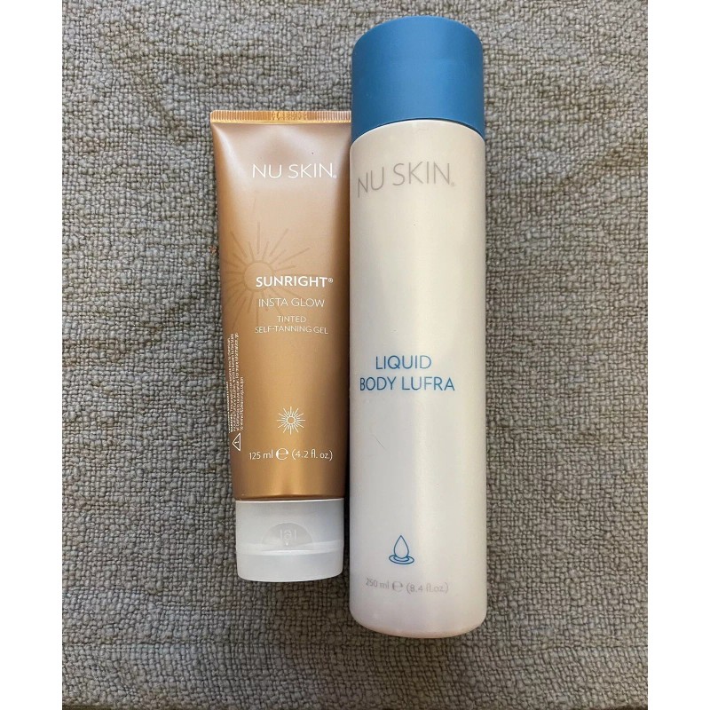 Nuskin Sunright INSTA GLOW Tanner & Liquid Body Lufra