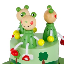 Mousehouse Gifts Music Box for Babies - Wooden Musical Green Frog Playing Pop Goes the Weasel Gift for Baby Boy or Girl