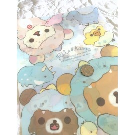 San-X Rilakkuma 2020 Rilakkuma Dinosaur Close up Faces Transparent File A4 8x12