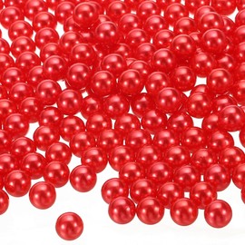 PATIKIL 1300 Pieces Vase Fillers Pearls, 8 mm Vase Filler Pearl Bead Vase Centerpieces Floating Pearl Bead No Hole for Vase Decoration, Red