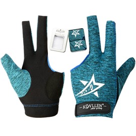 KONLLEN Billiards Gloves Left Hand/Right Hand L/XL Pool Gloves Professional Non-Slip Adjustable Breathable Billiards Match Gloves Snooker Nine-Ball 3 Cushion Carom Pool Accessories