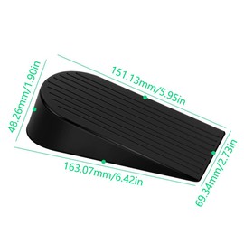 2Pcs Door Stoppers, Extra Large Rubber Door Wedge Heavy Duty Doorstop for Floor, Anti-Skid, Dark Brown