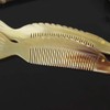 EXCEART Ox Horn Hair Comb, Fine Tooth Comb, Fish Shape,