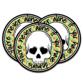 (3Pcs) You're Never Alone If You Have Demons Sticker Quotes Funny Sticker Decal Waterproof Vinyl Stickers Adult for Laptop Kindle Car Tumbler Water Bottle Mug Phone Notebook Helmet - Size 3”x3”