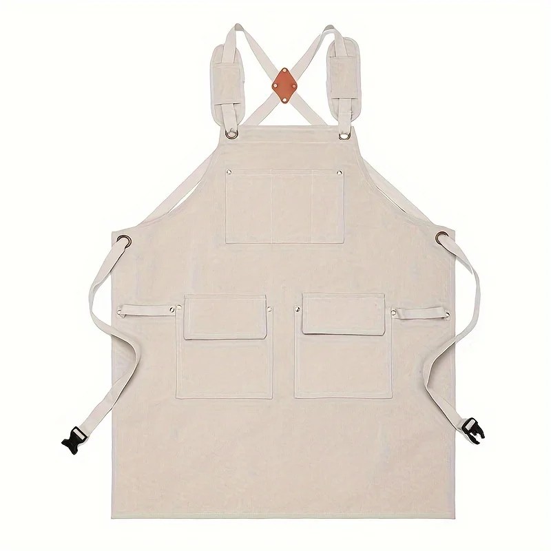 Full Bib Work Apron for Woodworking, Gardening & Kitchen Tasks