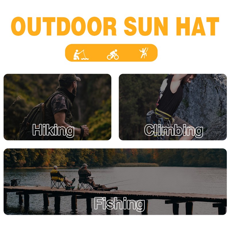Sun Hat Wide Brim UV Protection Foldable Bucket Hat for