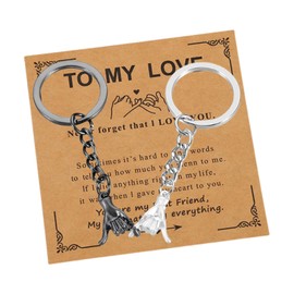 2Pcs Couples Keyrings, Pinky Promise Matching Keychains with Display Card, Romantic Gifts for Him or Her, Valentines Day Birthday Gifts for Boyfriend, Husband, Wife or Girlfriend