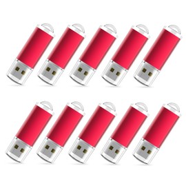 RAOYI 10PCS 8G USB Flash Drive USB 2.0 Memory Stick Bulk Thumb Drive Pen Drive Jump Drive-Red
