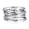 AVECON Silver Ring Women's Wide Wrap Ring / Princess Cut