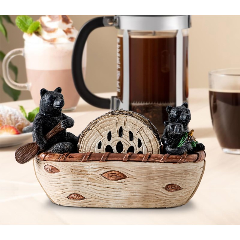 Bear Coasters Set of 6 Cute Table Coasters Resin Drink
